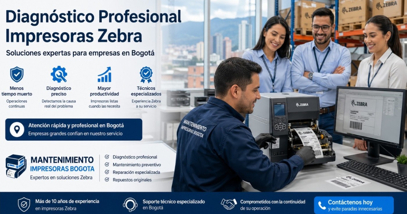 Impresoras Zebra que requieren diagnóstico profesional