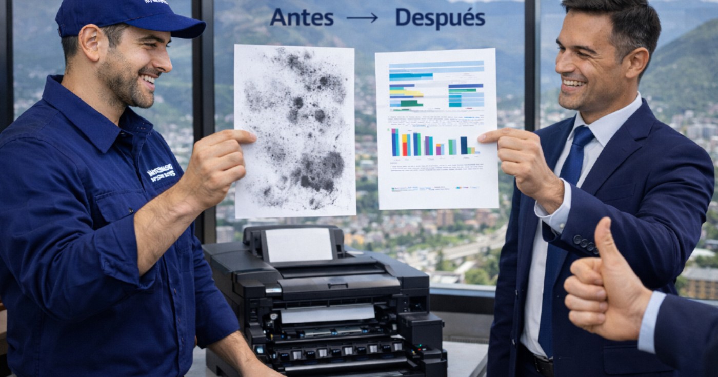 tu impresora deja residuos de tinta o toner cuando imprime