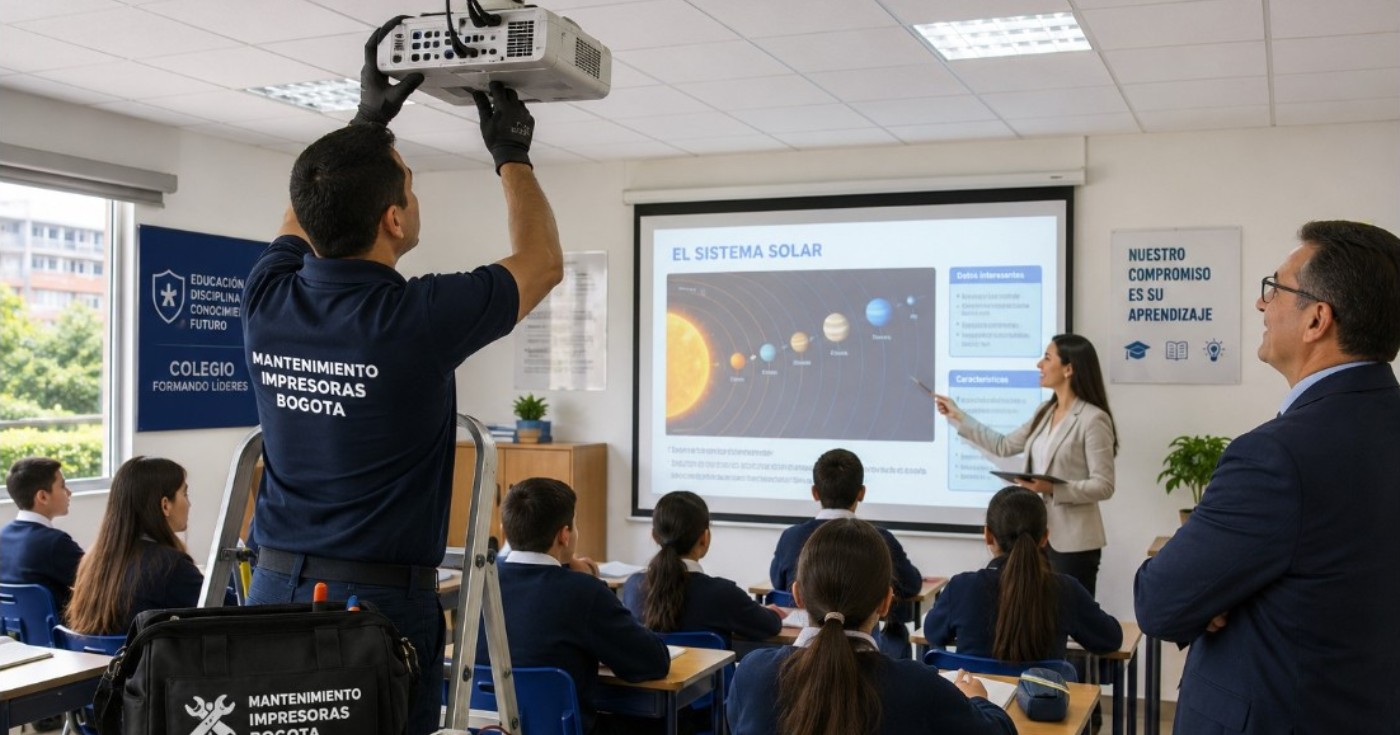 Colegios que utilizan proyectores en múltiples aulas y necesitan arreglo